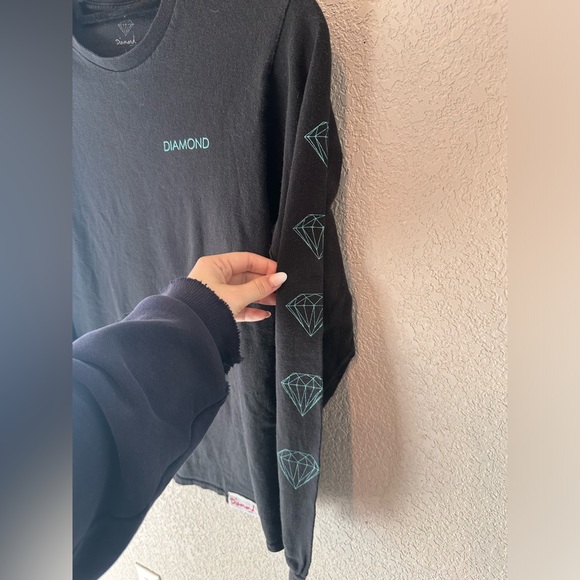 Vintage Diamond Supply Co. Tiffany Blue Script Long Sleeve Size Small - Picture 5 of 7